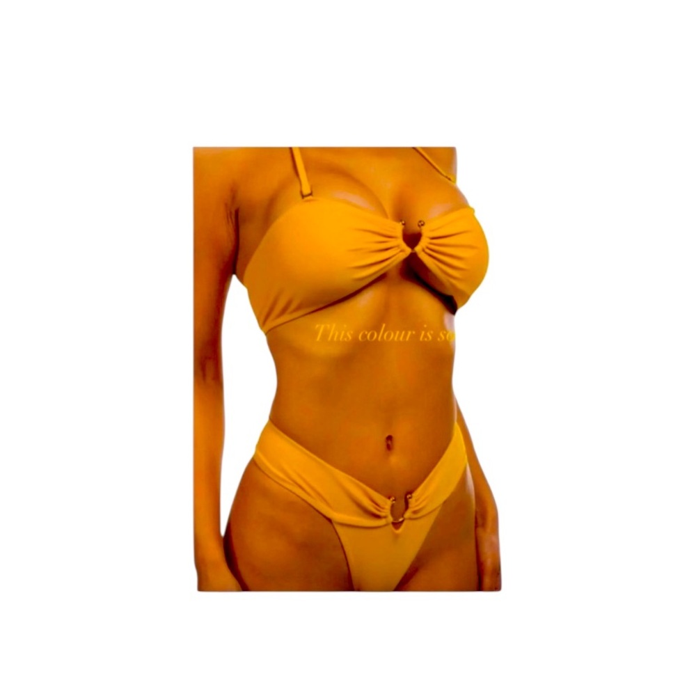 💛𝐍𝐖𝐓 𝐕𝐀𝐍𝐈𝐋𝐋𝐀 𝐌𝐎𝐍𝐊𝐄𝐘 2 piece bikini yellow mustard